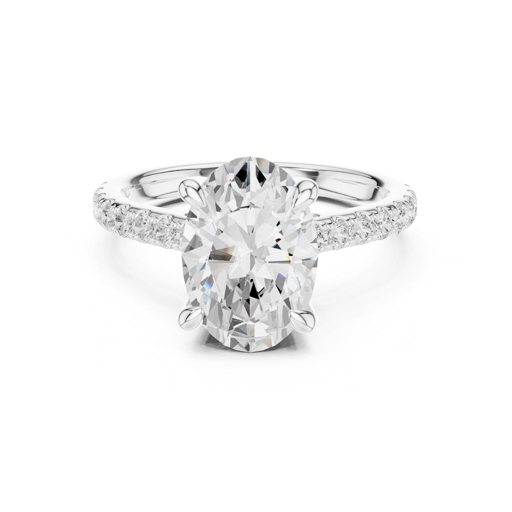 4.00 ct Summit Pavé Engagement Ring 4ct White Gold Oval
