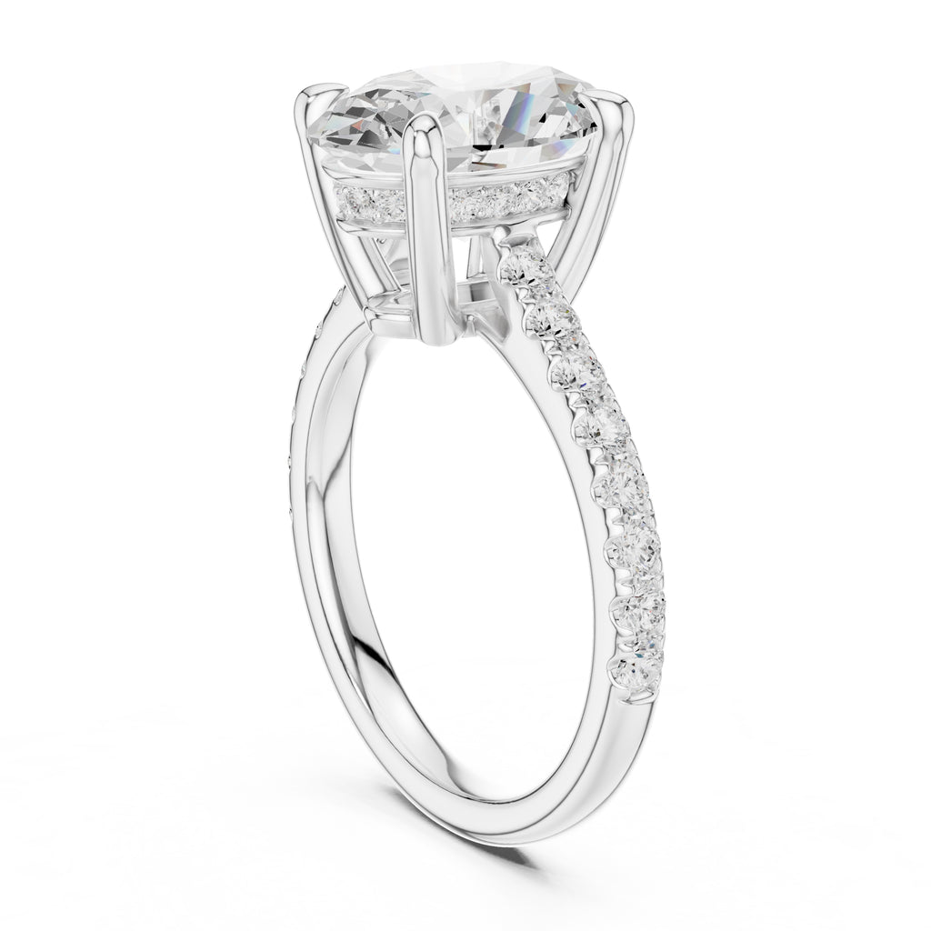 4.00 ct Summit Pavé Engagement Ring 4ct White Gold Oval