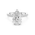 4.00 ct Summit Pavé Engagement Ring 4ct White Gold Pear