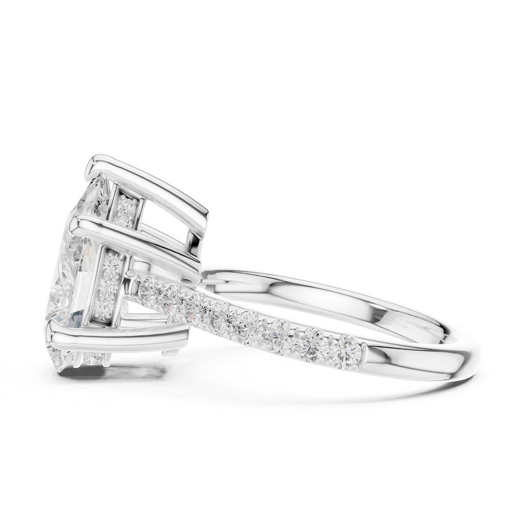 4.00 ct Summit Pavé Engagement Ring 4ct White Gold Pear
