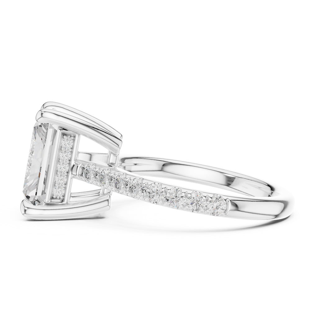 4.00 ct Summit Pavé Engagement Ring 4ct White Gold Radiant