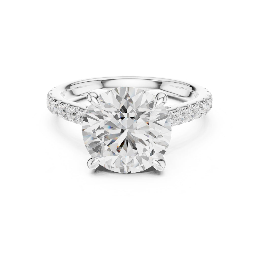 4.00 ct Summit Pavé Engagement Ring 4ct White Gold Round
