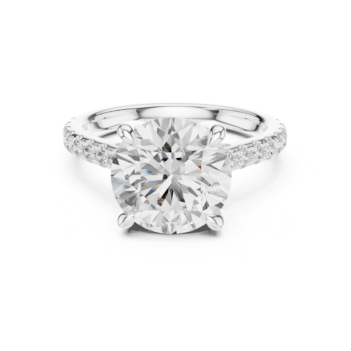 4.00 ct Summit Pavé Engagement Ring 4ct White Gold Round