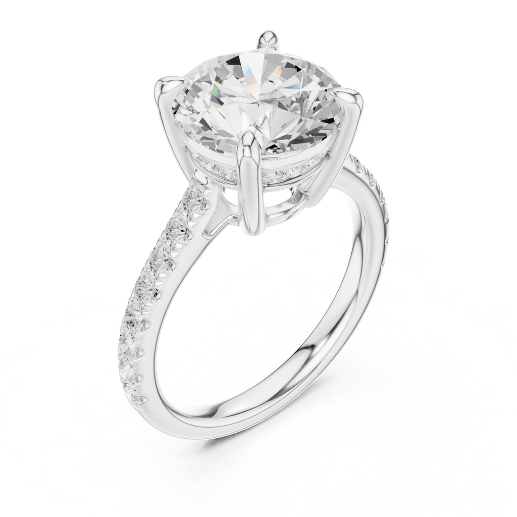 4.00 ct Summit Pavé Engagement Ring 4ct White Gold Round