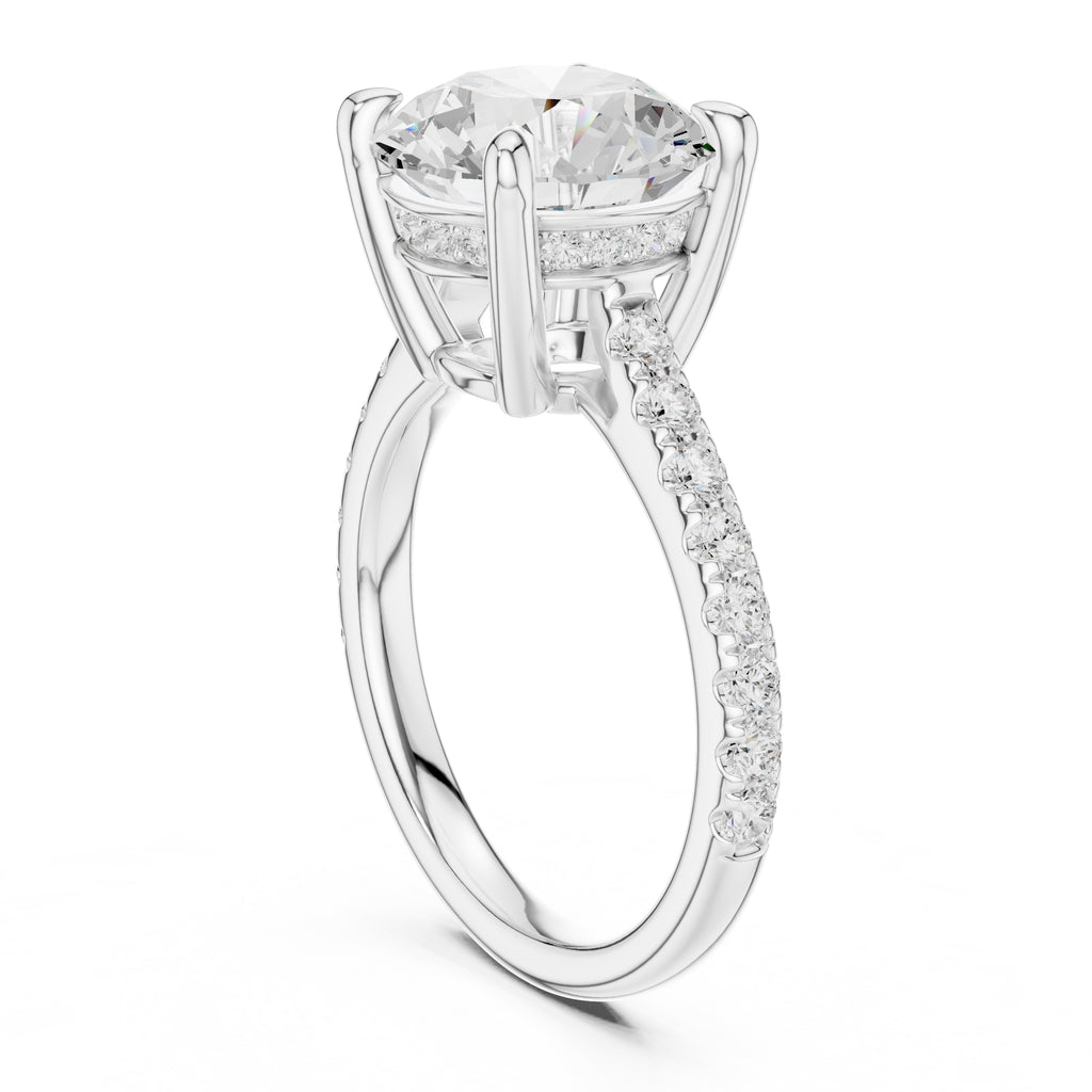 4.00 ct Summit Pavé Engagement Ring 4ct White Gold Round