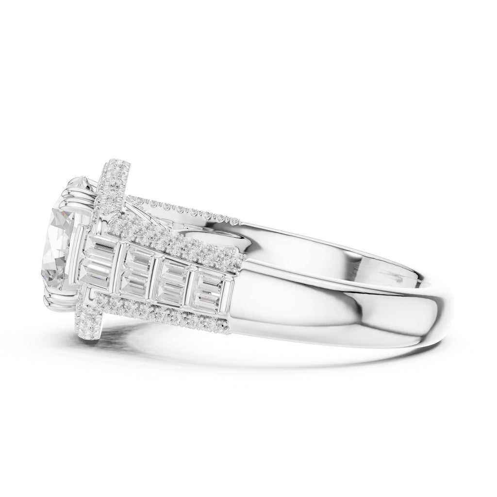 3.00 ct Starlight Halo Engagement Ring 3ct White Gold Round