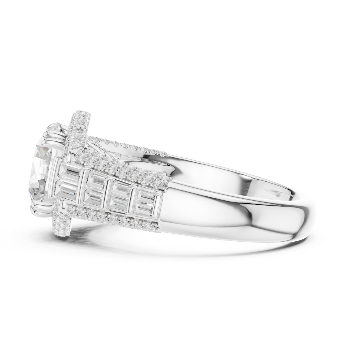 3.00 ct Starlight Halo Engagement Ring 3ct White Gold Round