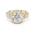 3.00 ct Starlight Halo Engagement Ring 3ct Yellow Gold Round