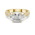 2.00 ct Cascade Twist Engagement Ring 2ct Yellow Gold Asscher