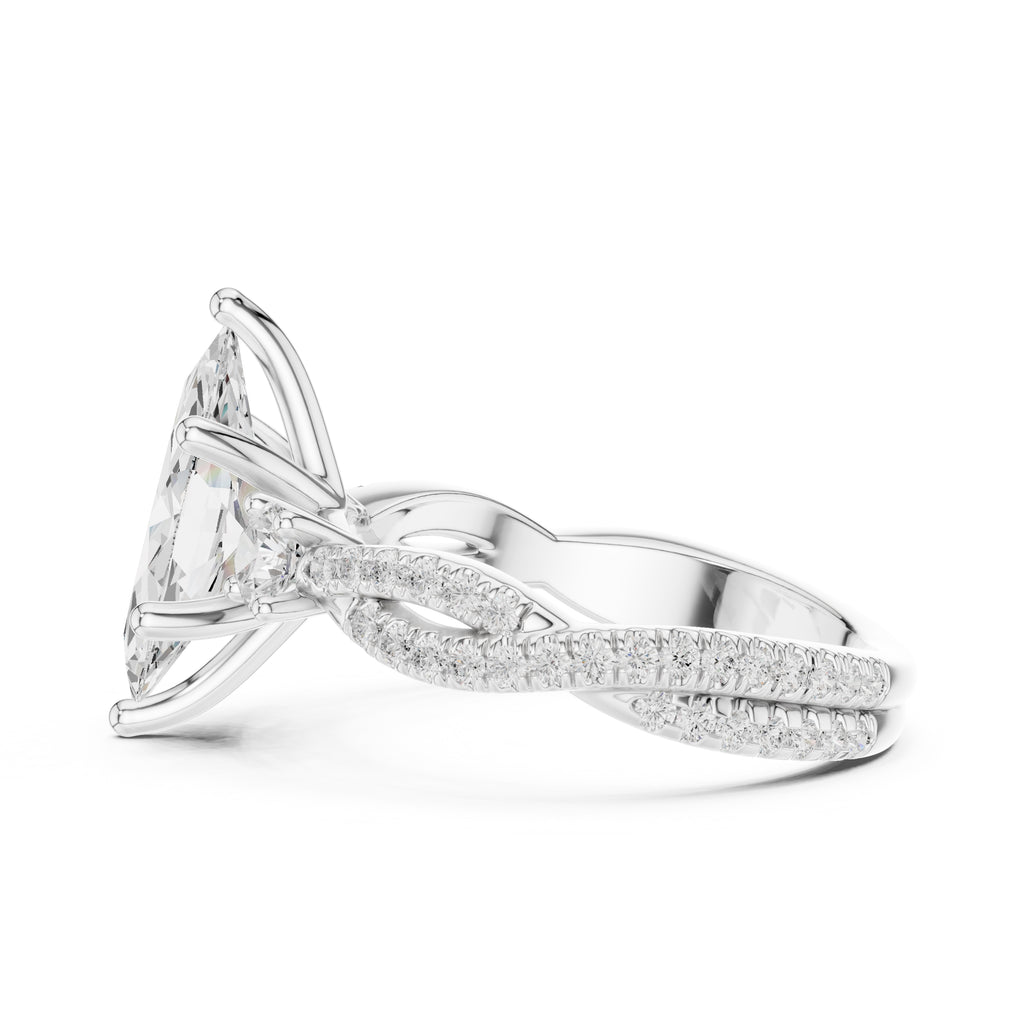 2.00 ct Cascade Twist Engagement Ring 2ct White Gold Marquise