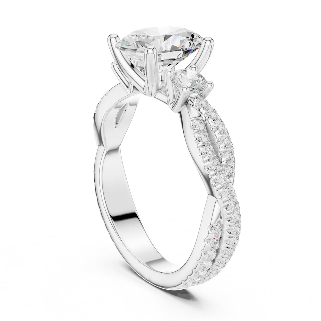 2.00 ct Cascade Twist Engagement Ring 2ct White Gold Oval