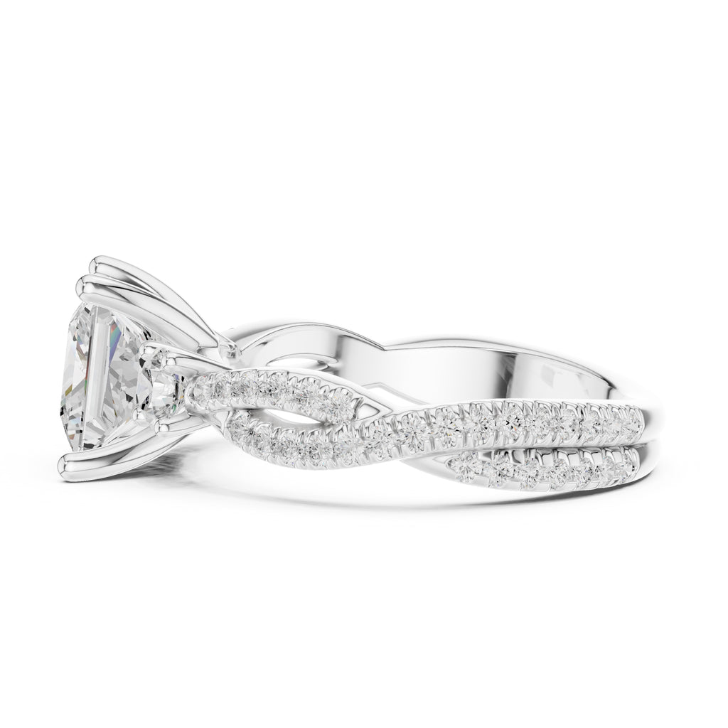 2.00 ct Cascade Twist Engagement Ring 2ct White Gold Princess