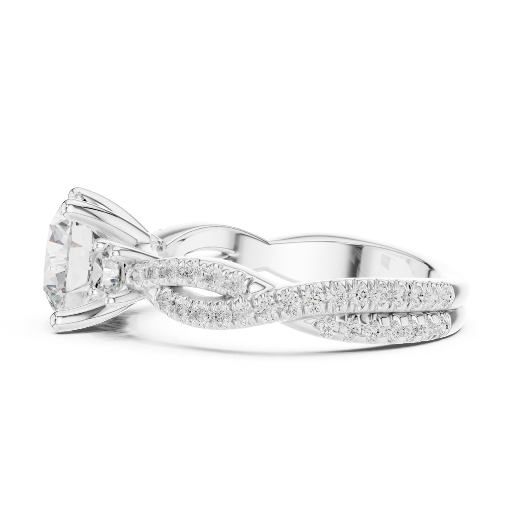 2.00 ct Cascade Twist Engagement Ring 2ct White Gold Round