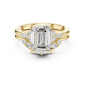 2.50 ct Solstice Cluster Engagement Ring 2.5ct Yellow Gold Emerald