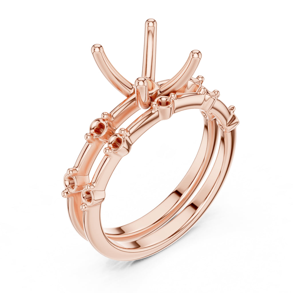 2.50 ct Harmonic Stacked Engagement Ring 2.5ct Rose Gold Asscher