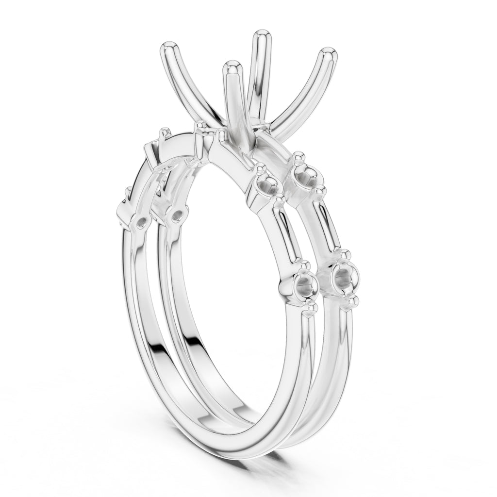 2.50 ct Harmonic Stacked Engagement Ring 2.5ct White Gold Asscher