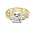 2.50 ct Harmonic Stacked Engagement Ring 2.5ct Yellow Gold Asscher