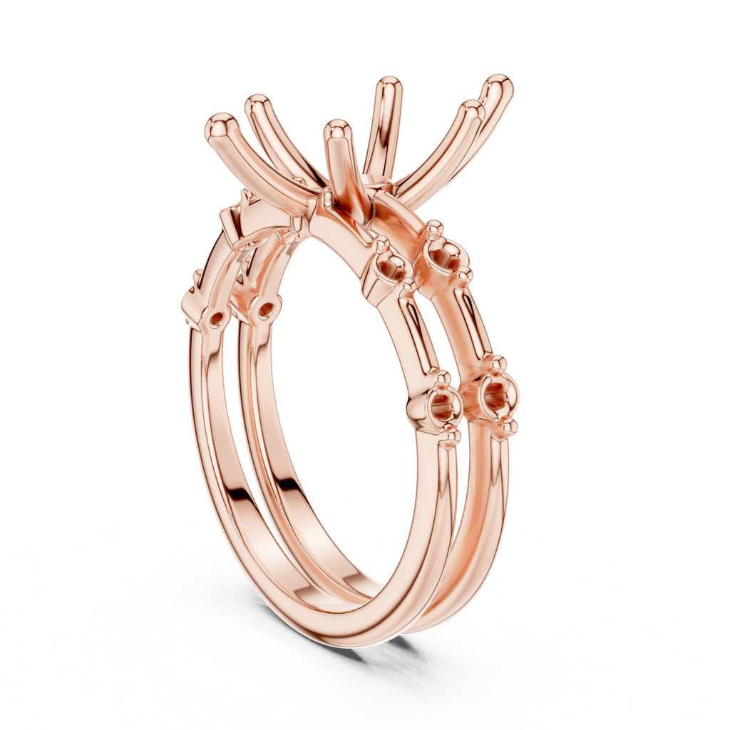2.50 ct Harmonic Stacked Engagement Ring 2.5ct Rose Gold Marquise