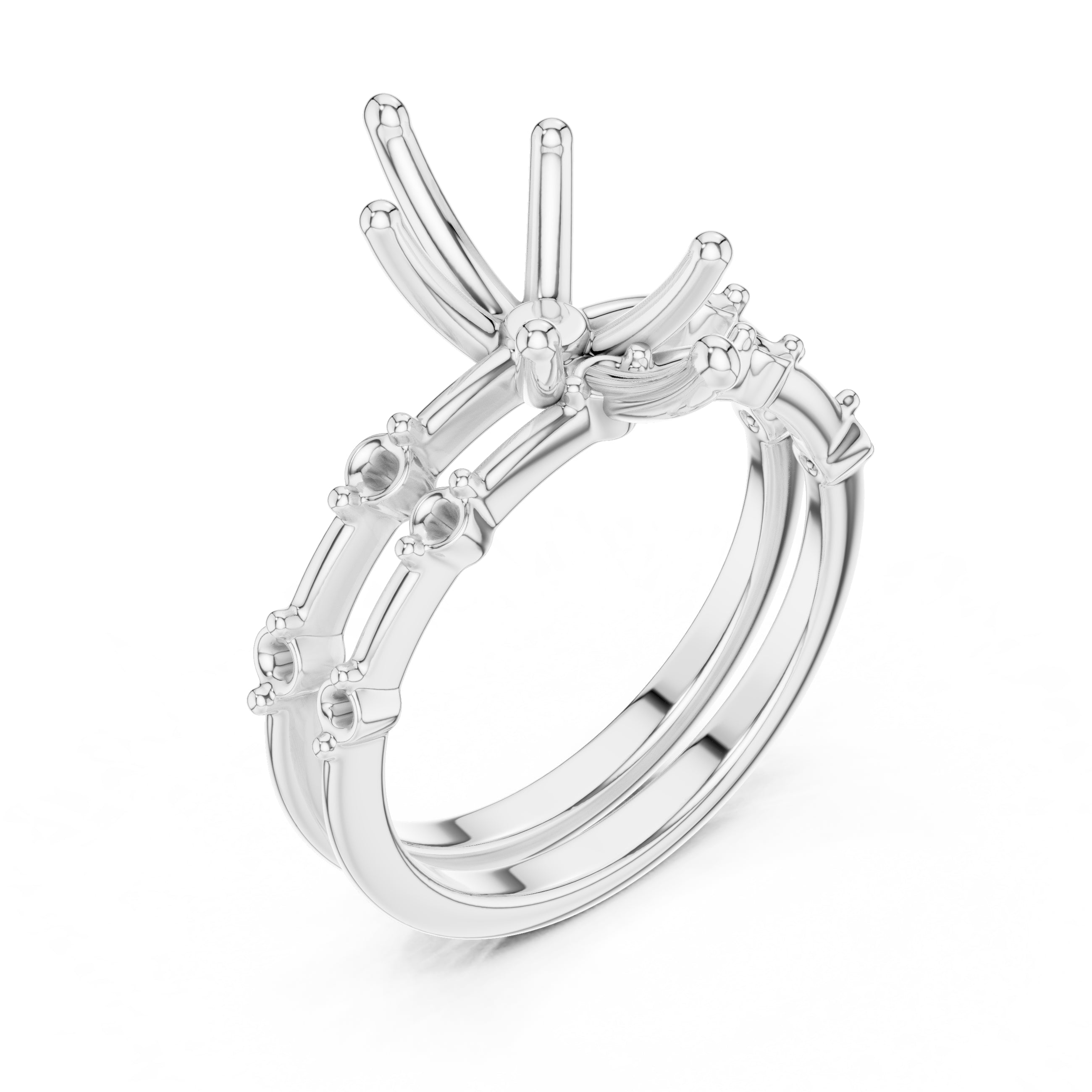 2.50 ct Harmonic Stacked Engagement Ring 2.5ct White Gold Marquise