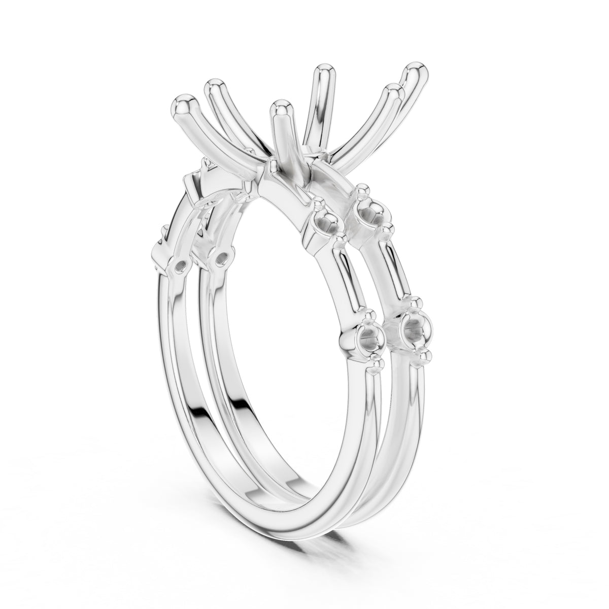 2.50 ct Harmonic Stacked Engagement Ring 2.5ct White Gold Marquise