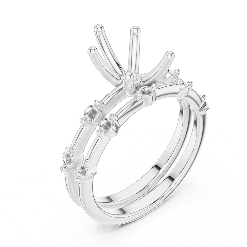 2.50 ct Harmonic Stacked Engagement Ring 2.5ct White Gold Pear