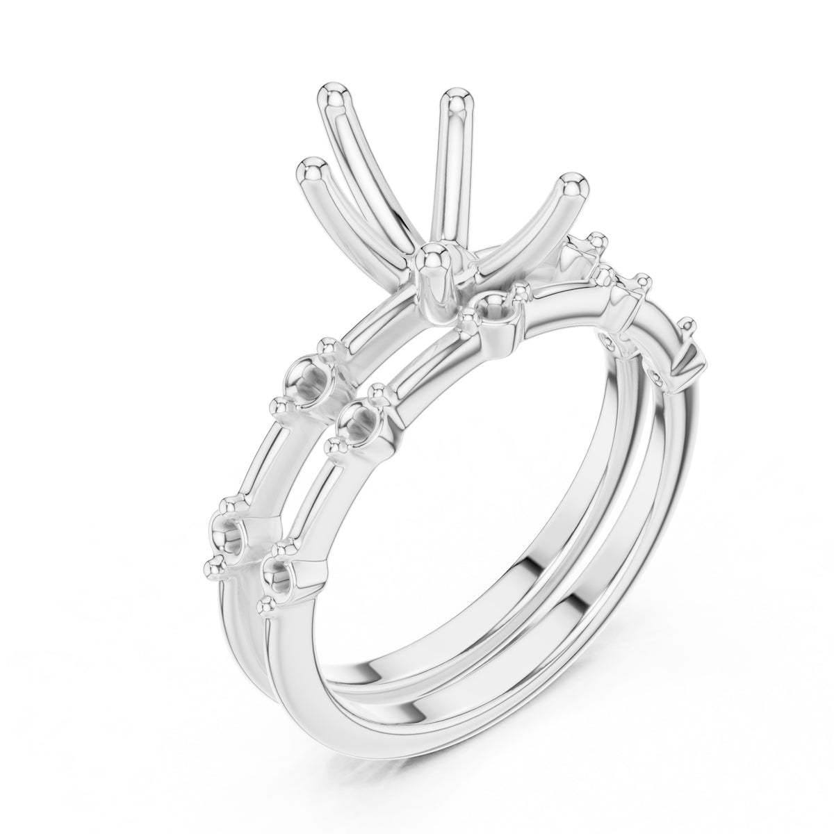 2.50 ct Harmonic Stacked Engagement Ring 2.5ct White Gold Pear