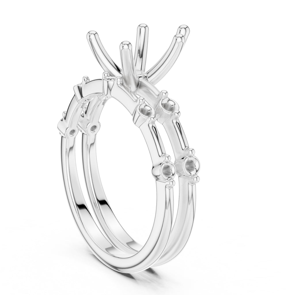 2.50 ct Harmonic Stacked Engagement Ring 2.5ct White Gold Pear