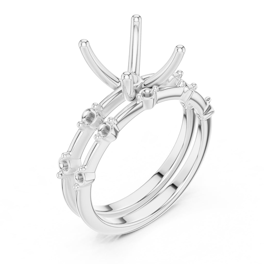 2.50 ct Harmonic Stacked Engagement Ring 2.5ct White Gold Princess