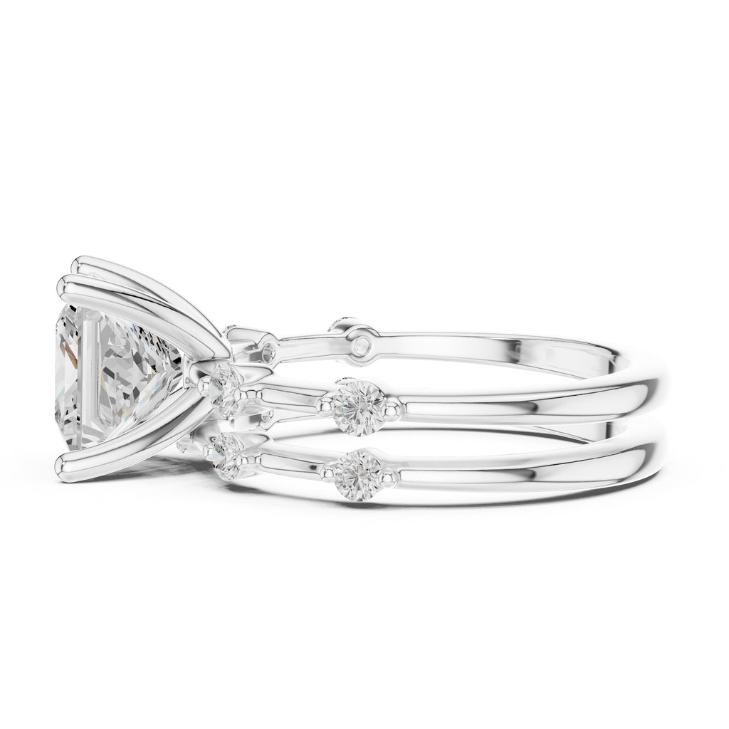 2.50 ct Harmonic Stacked Engagement Ring 2.5ct White Gold Princess