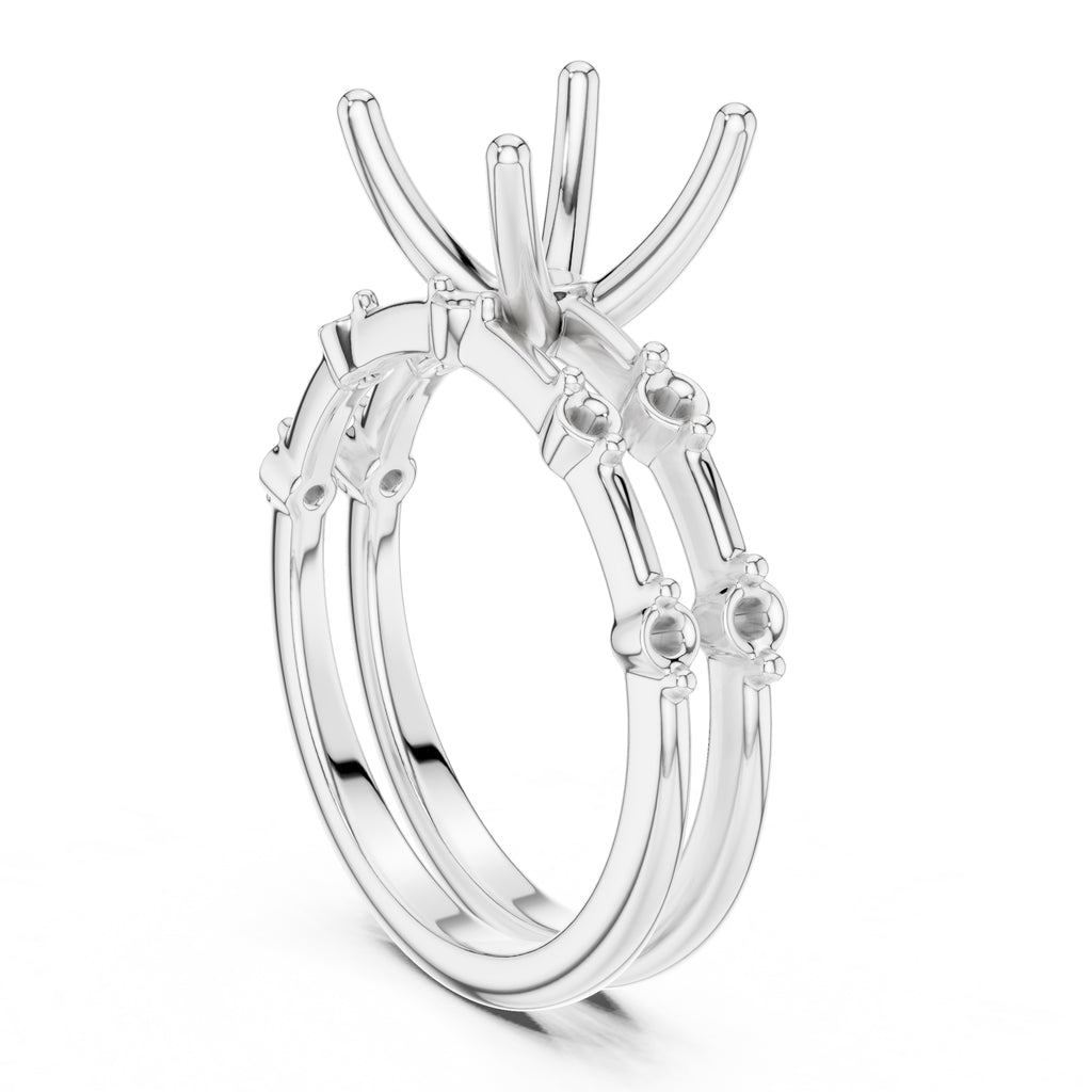 2.50 ct Harmonic Stacked Engagement Ring 2.5ct White Gold Princess