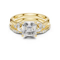 2.00 ct Zenith Cluster Engagement Ring 2ct Yellow Gold Asscher