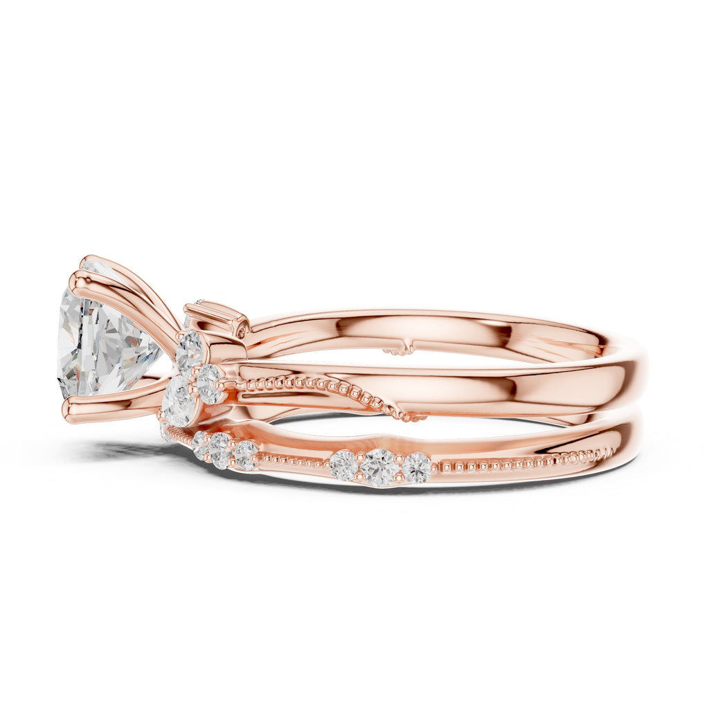 2.00 ct Zenith Cluster Engagement Ring 2ct Rose Gold Cushion