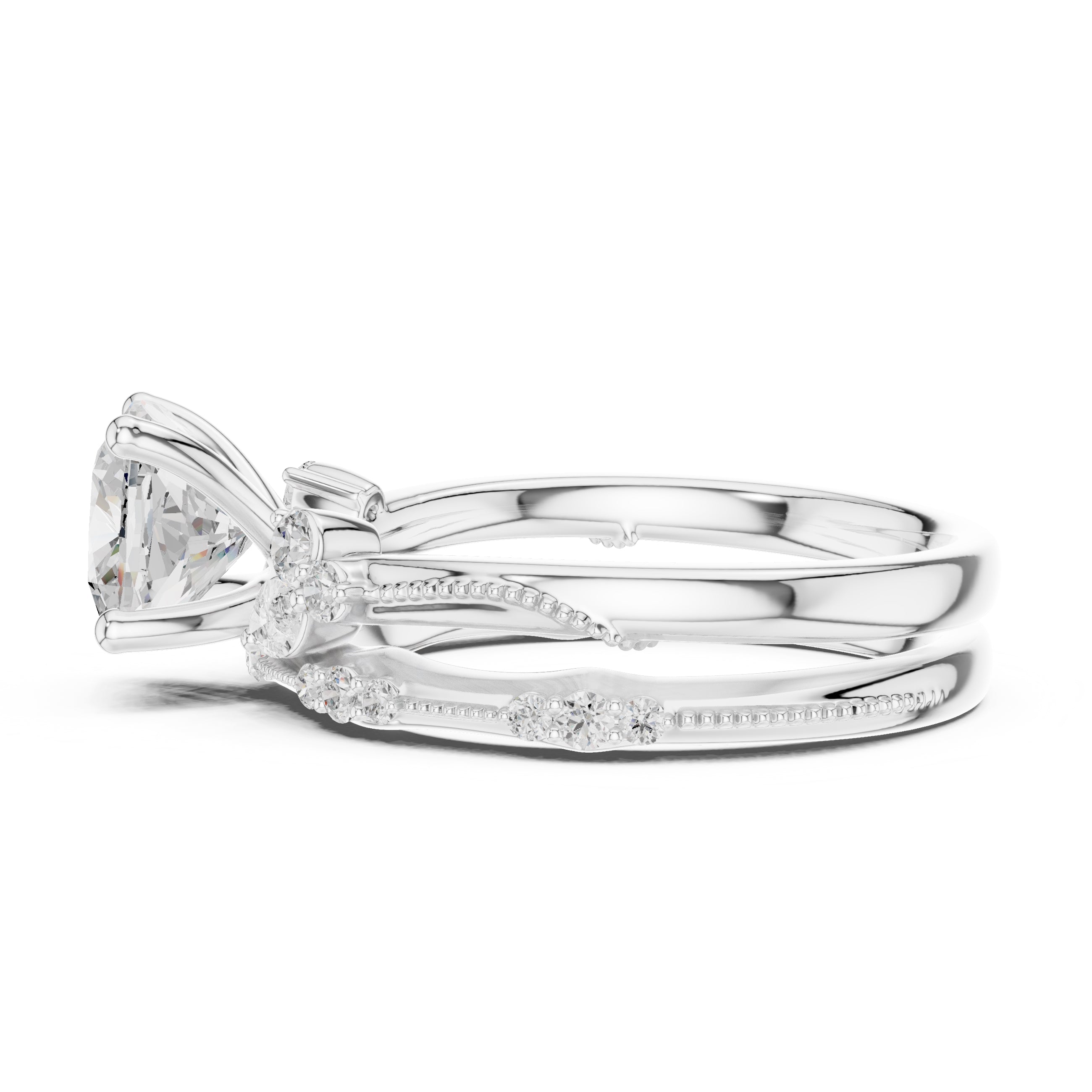 2.00 ct Zenith Cluster Engagement Ring 2ct White Gold Cushion