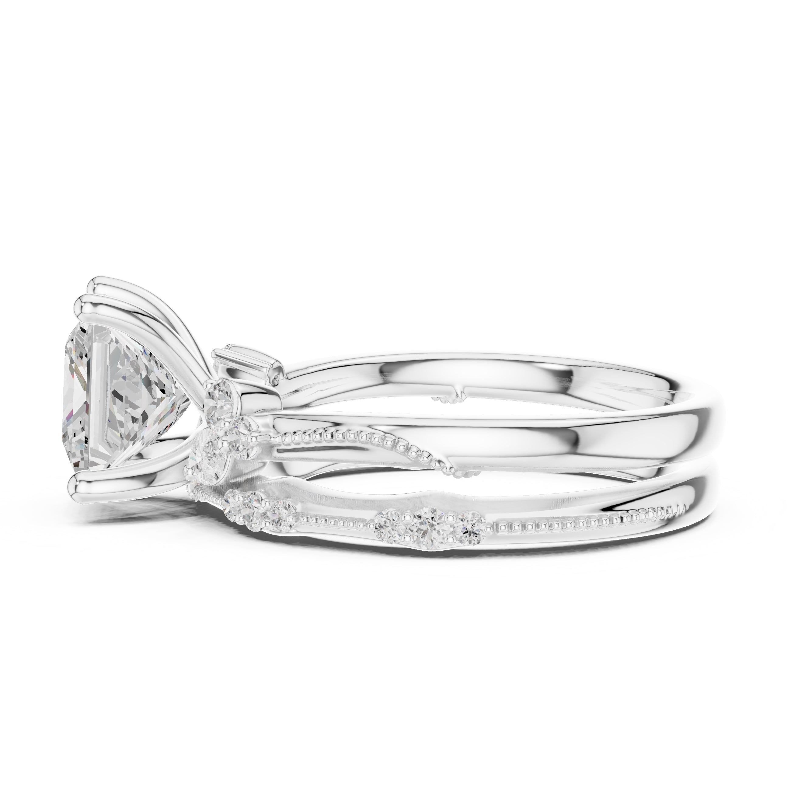2.00 ct Zenith Cluster Engagement Ring 2ct White Gold Princess