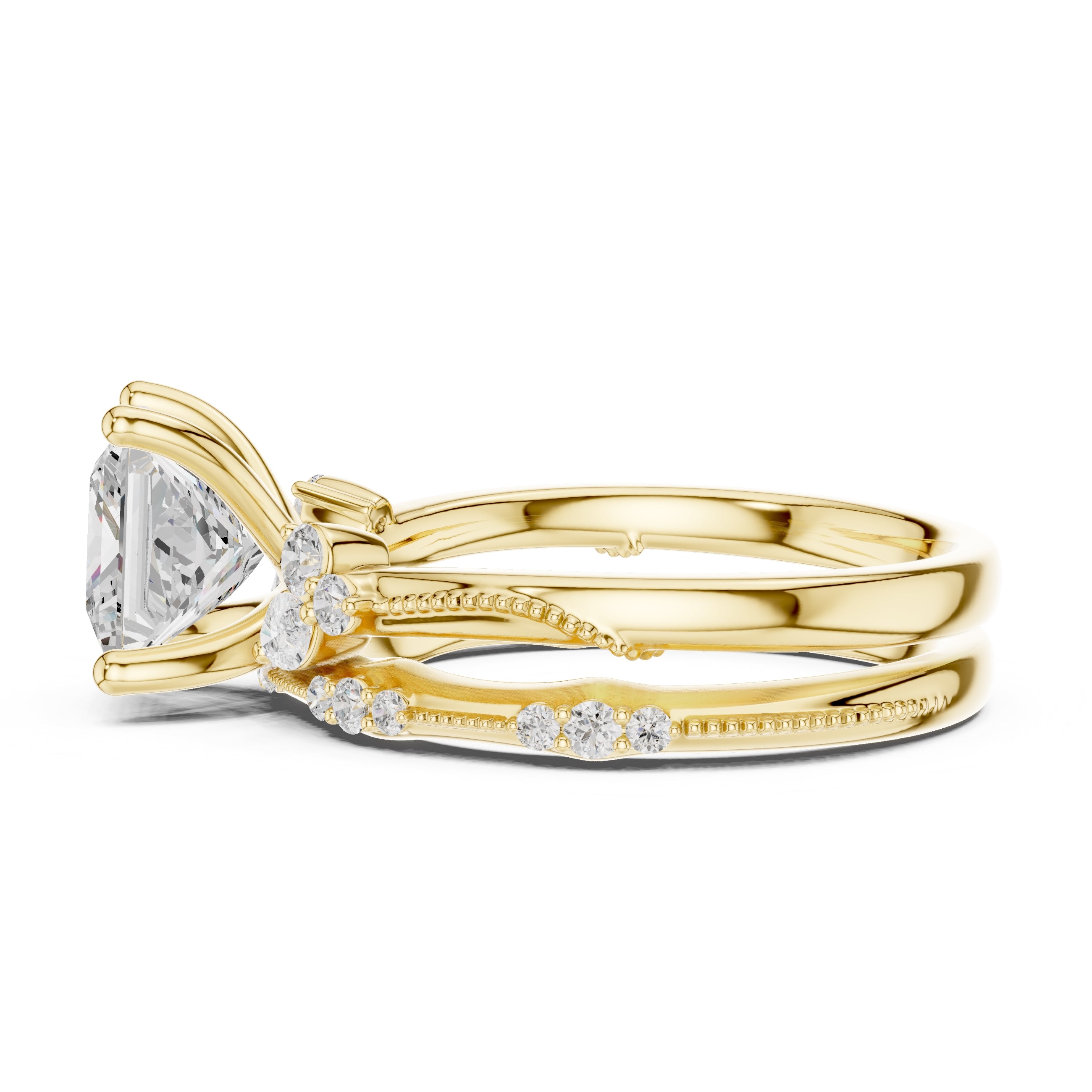 2.00 ct Zenith Cluster Engagement Ring 2ct Yellow Gold Princess
