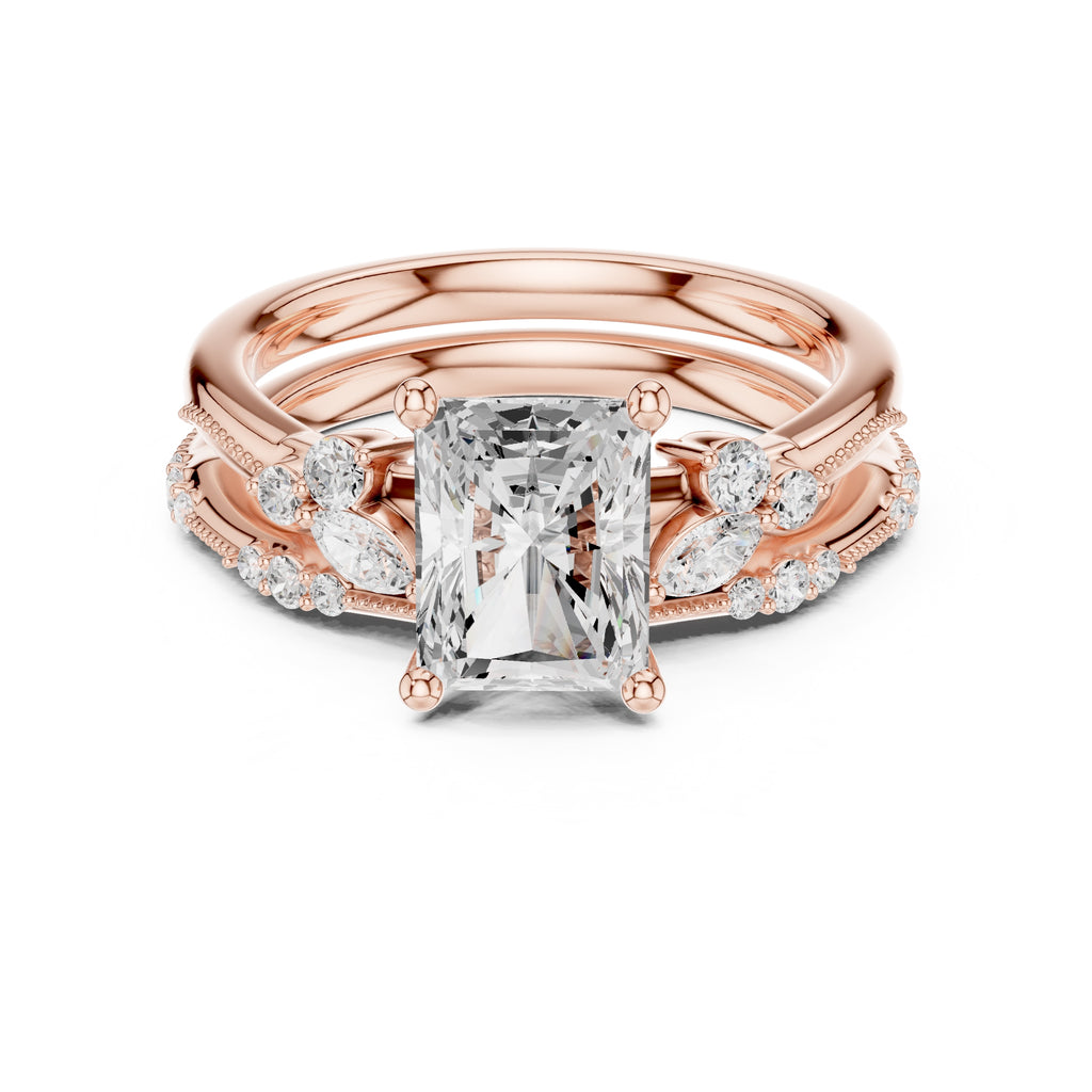 2.00 ct Zenith Cluster Engagement Ring 2ct Rose Gold Radiant