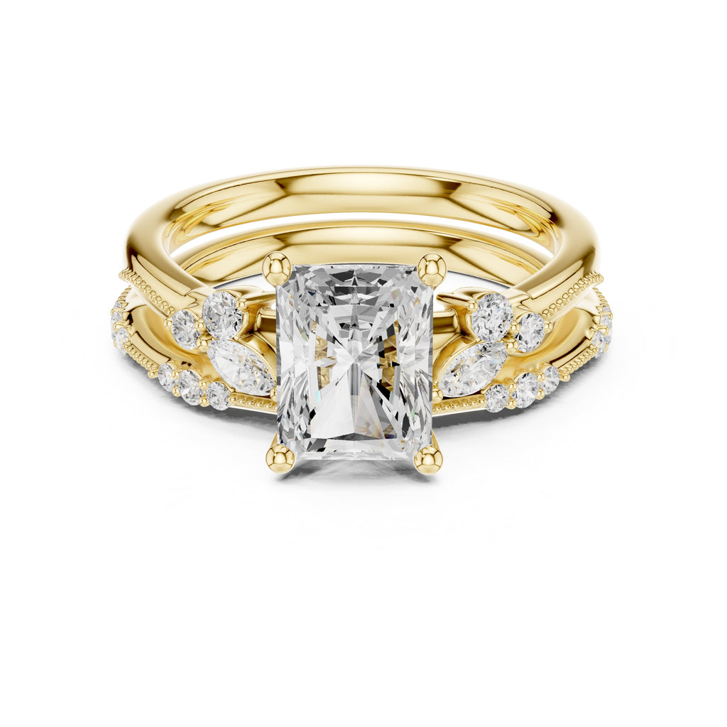 2.00 ct Zenith Cluster Engagement Ring 2ct Yellow Gold Radiant