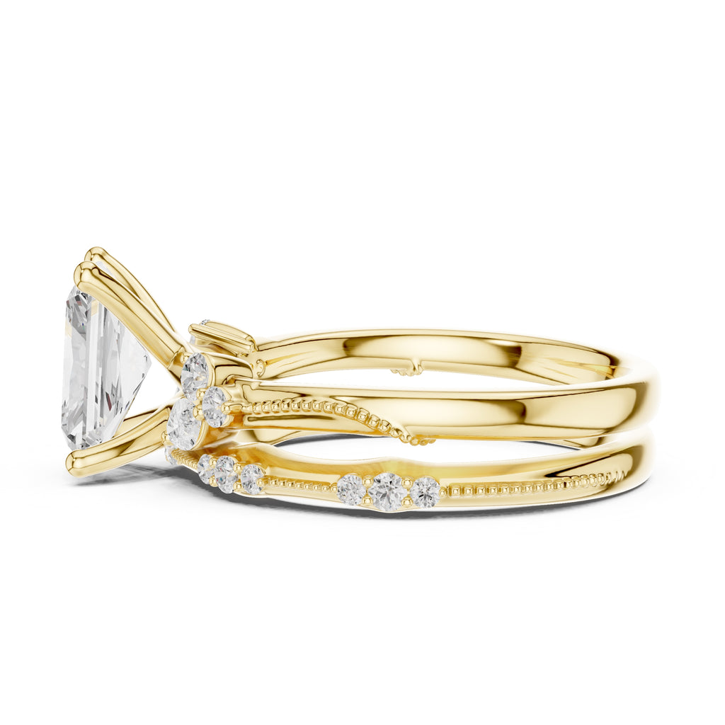 2.00 ct Zenith Cluster Engagement Ring 2ct Yellow Gold Radiant