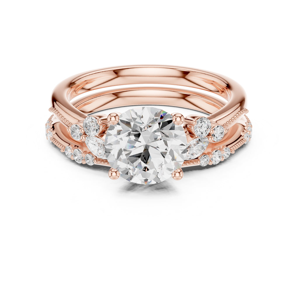 2.00 ct Zenith Cluster Engagement Ring 2ct Rose Gold Round