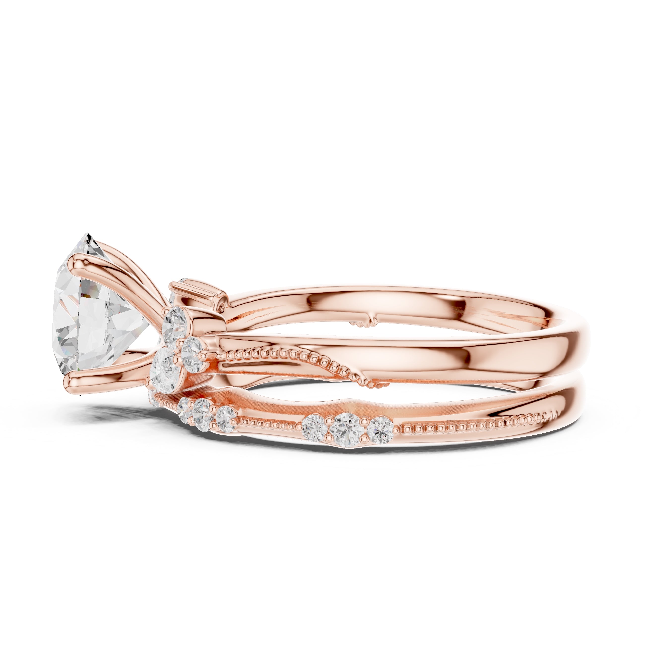 2.00 ct Zenith Cluster Engagement Ring 2ct Rose Gold Round