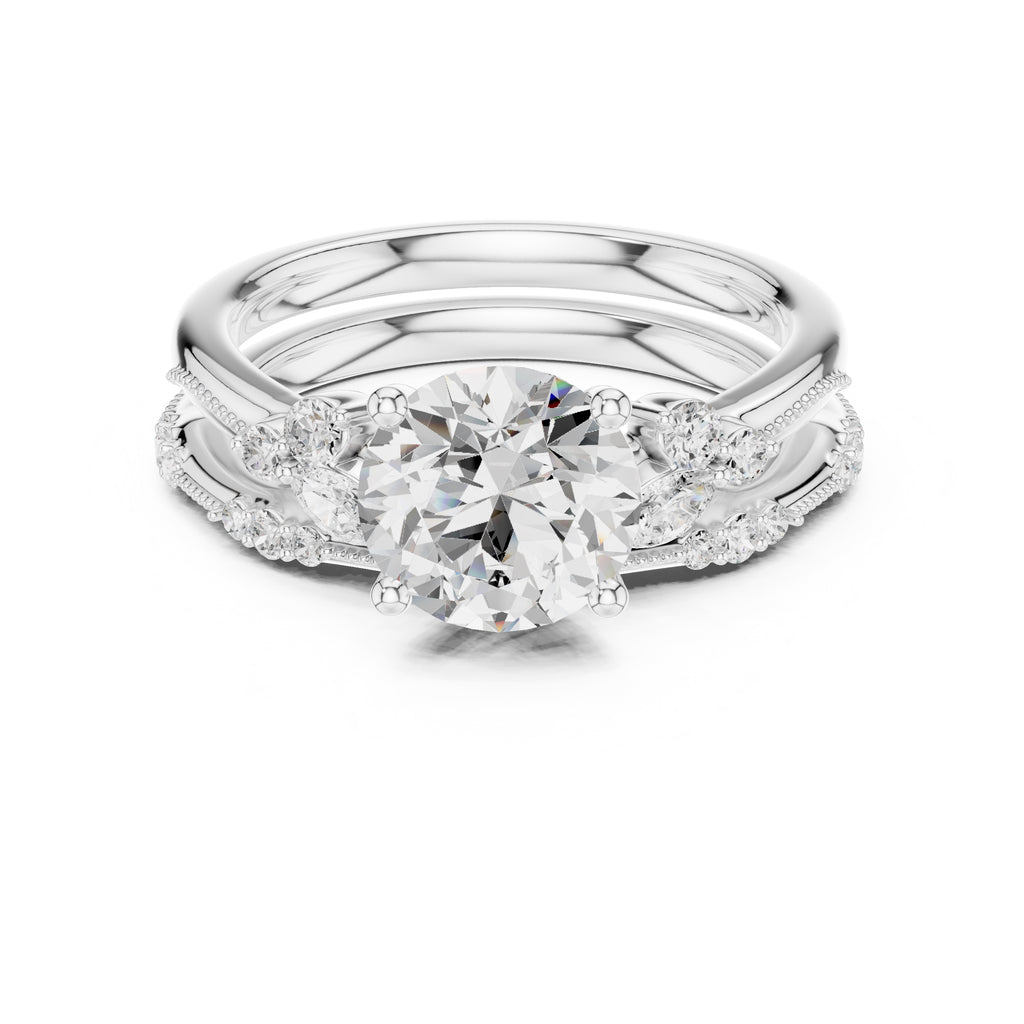 2.00 ct Zenith Cluster Engagement Ring 2ct White Gold Round