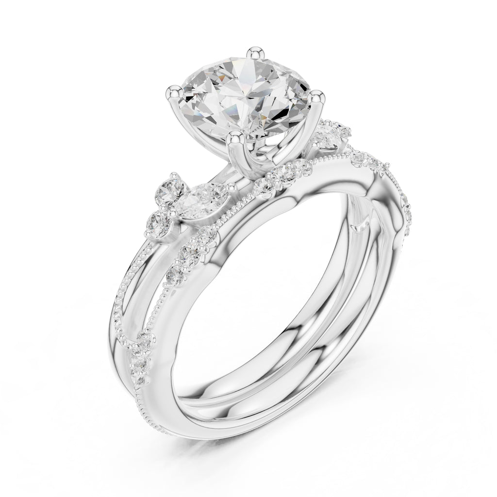 2.00 ct Zenith Cluster Engagement Ring 2ct White Gold Round