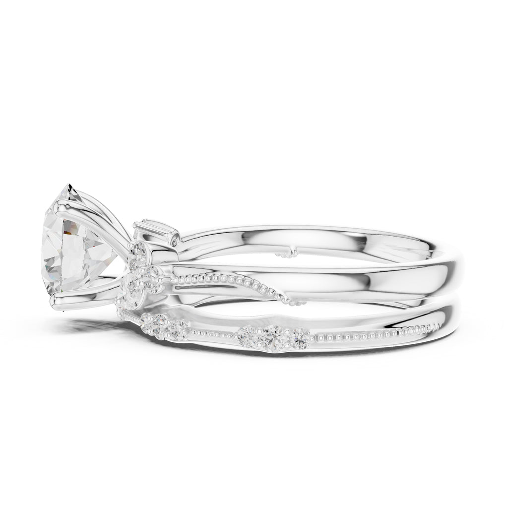 2.00 ct Zenith Cluster Engagement Ring 2ct White Gold Round