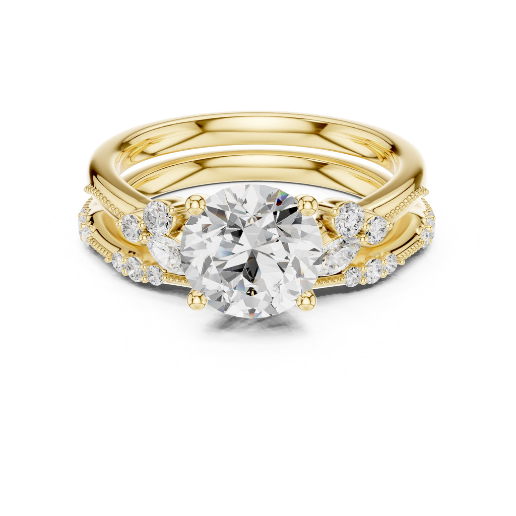 2.00 ct Zenith Cluster Engagement Ring 2ct Yellow Gold Round