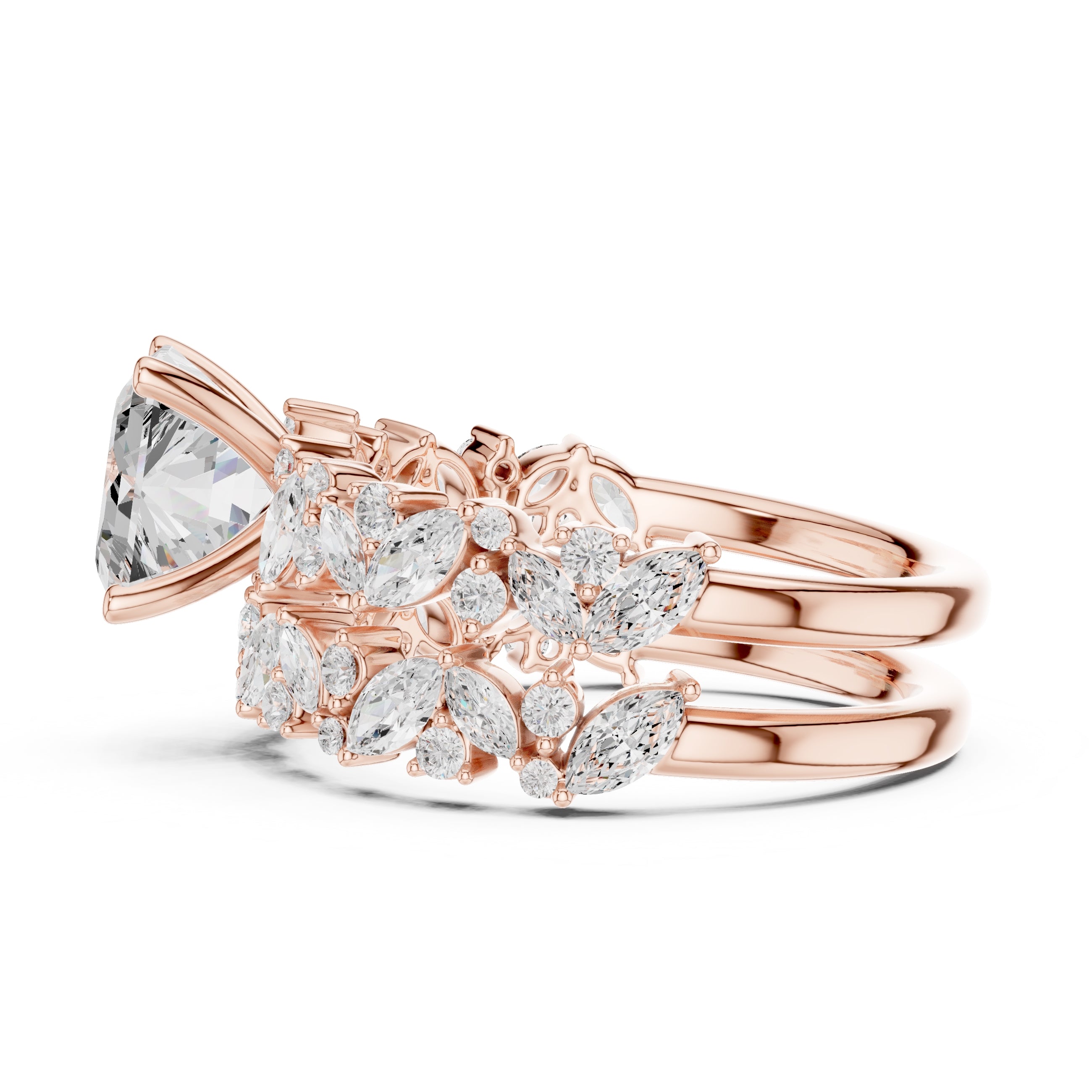 2.00 ct Ethereal Blossom Engagement Ring 2ct Rose Gold Asscher