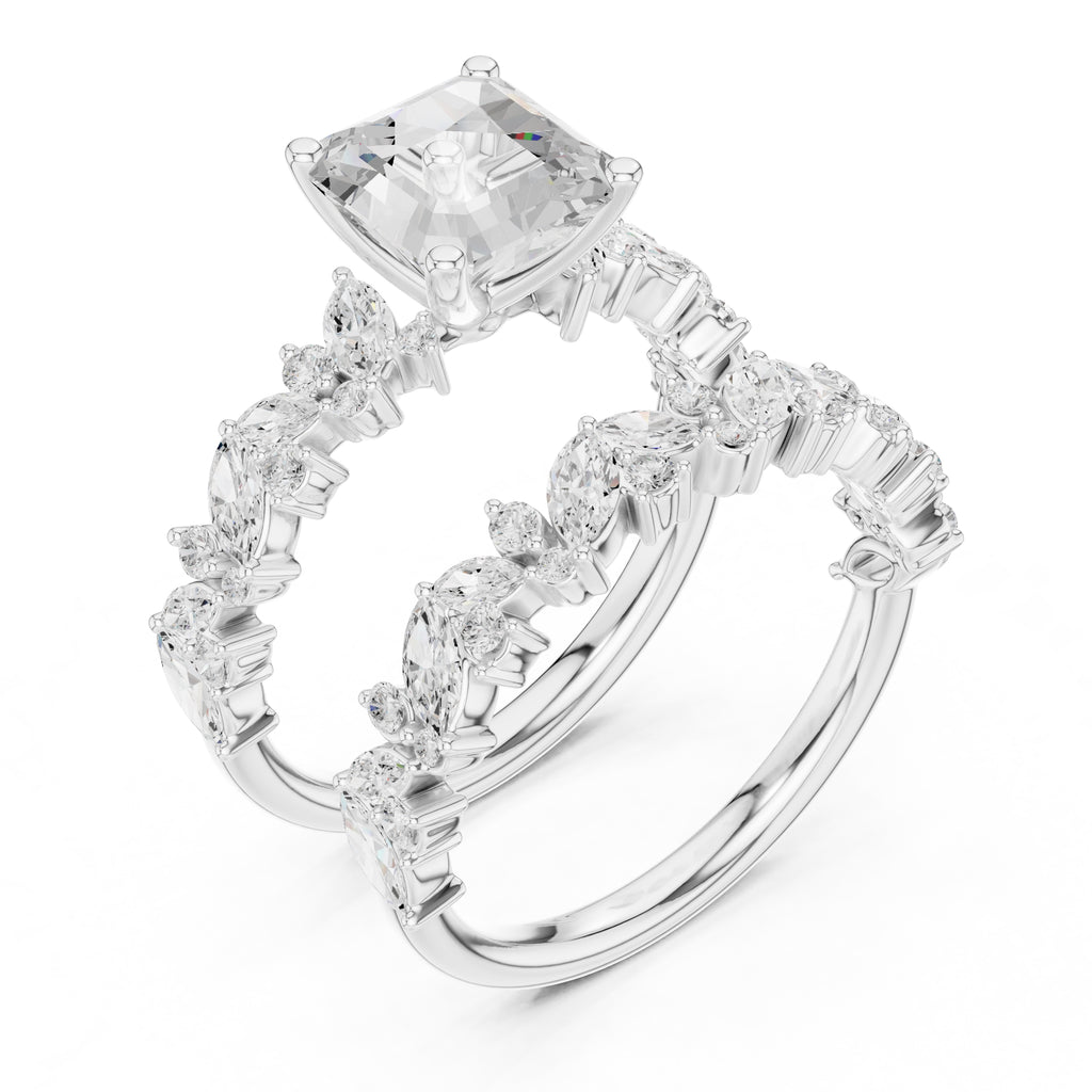 2.00 ct Ethereal Blossom Engagement Ring 2ct White Gold Asscher