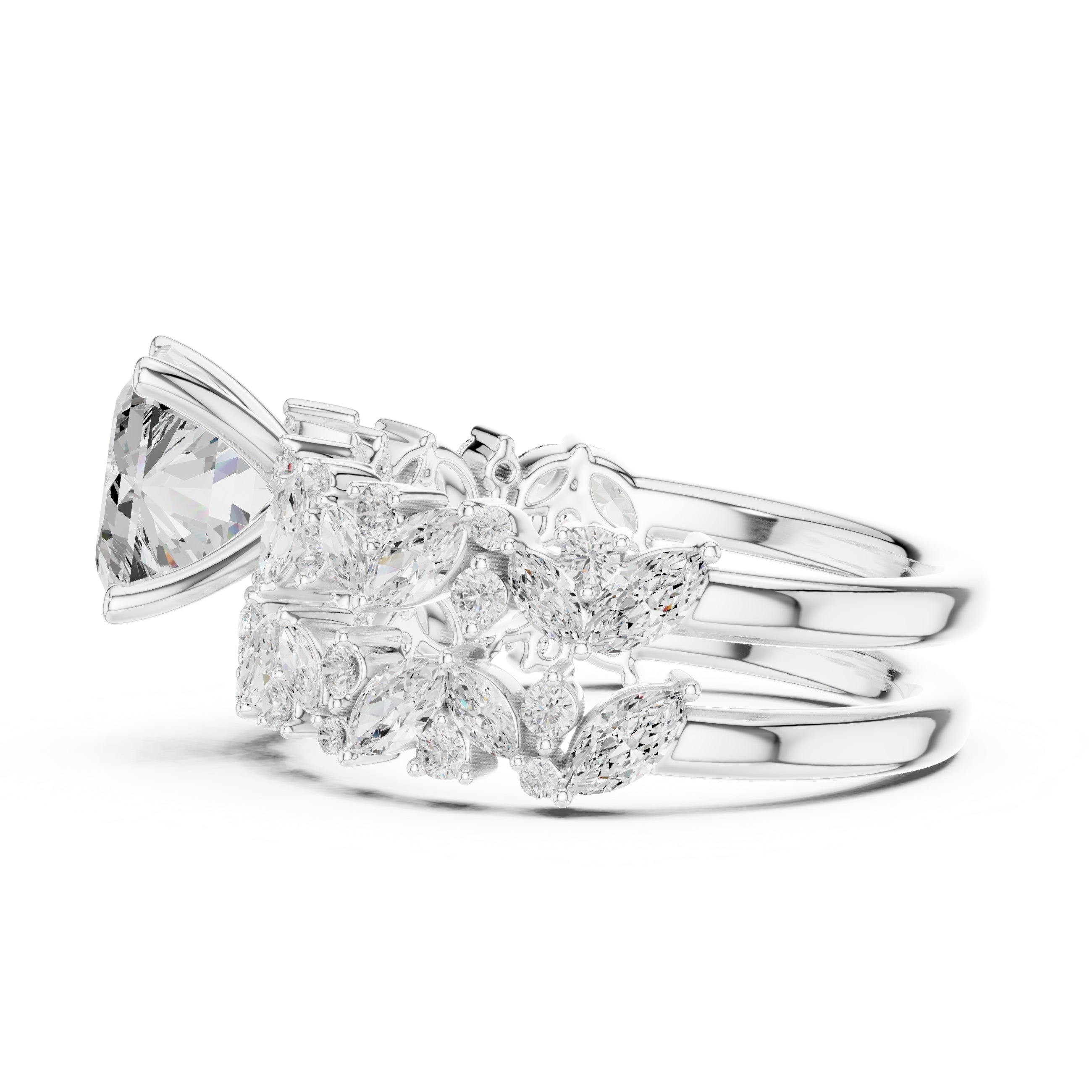 2.00 ct Ethereal Blossom Engagement Ring 2ct White Gold Asscher