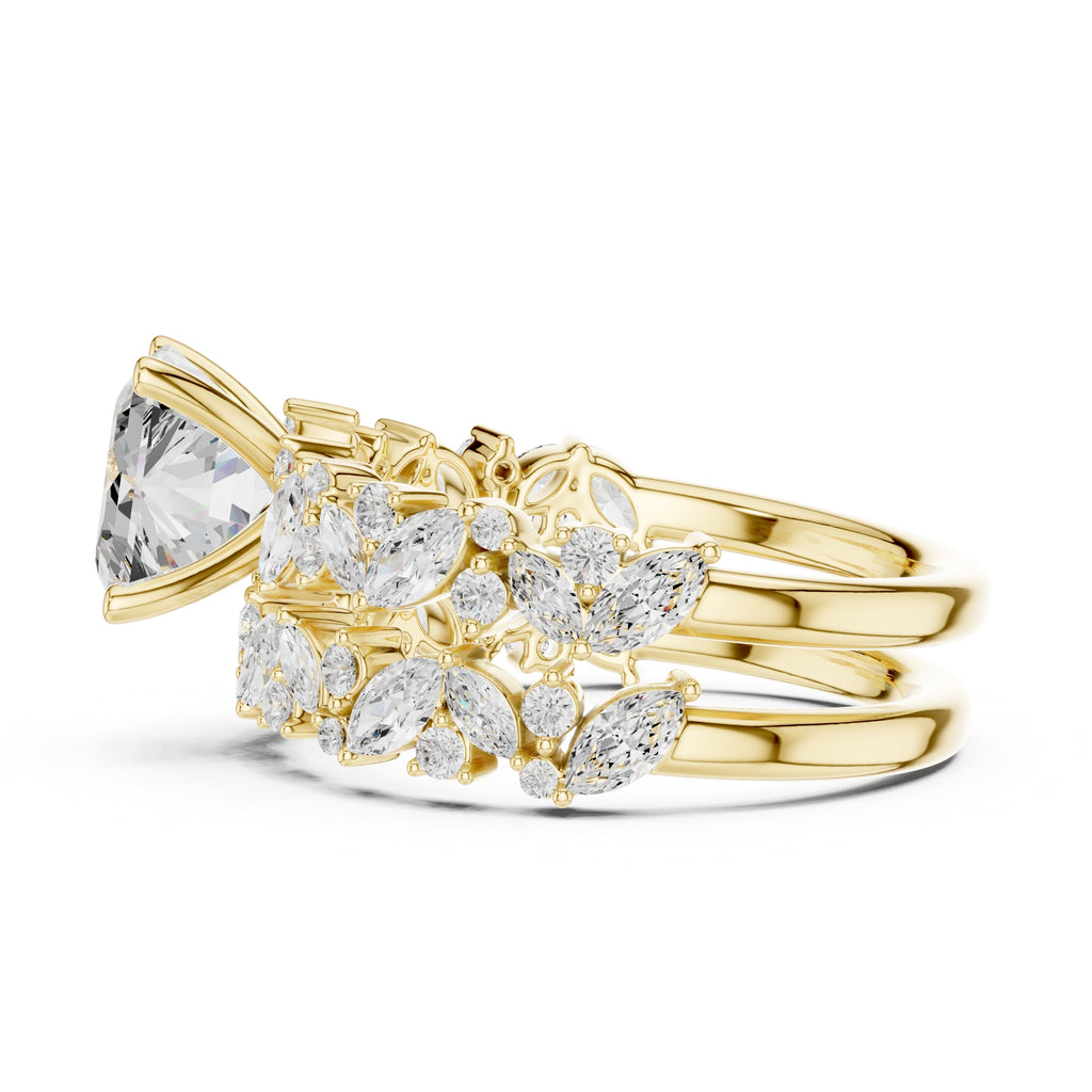 2.00 ct Ethereal Blossom Engagement Ring 2ct Yellow Gold Asscher
