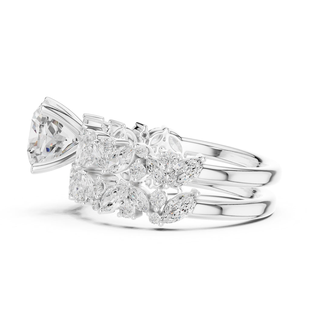 2.00 ct Ethereal Blossom Engagement Ring 2ct White Gold Cushion
