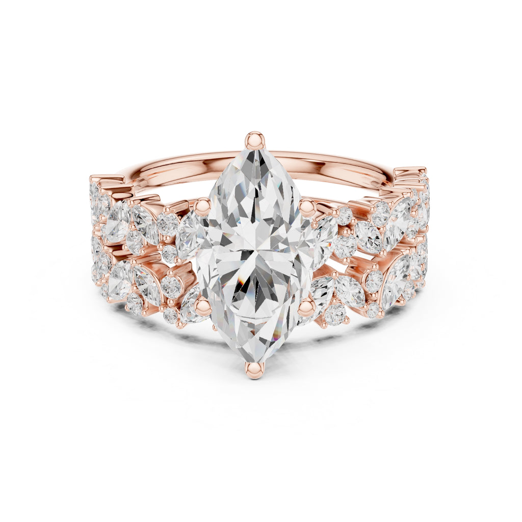 2.00 ct Ethereal Blossom Engagement Ring 2ct Rose Gold Marquise